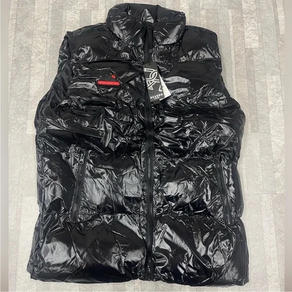 NWT Reason Clothing Mizzy PufferVest In Black Sizw Large